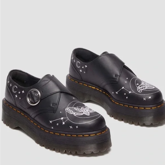 DR. MARTENS Monk Celestial Moth Platform Shoes Unisex Size Men 10/Woman 11 - Picture 2 of 11